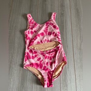 Crewcuts girls 10 pink tye dye one piece swimsuit